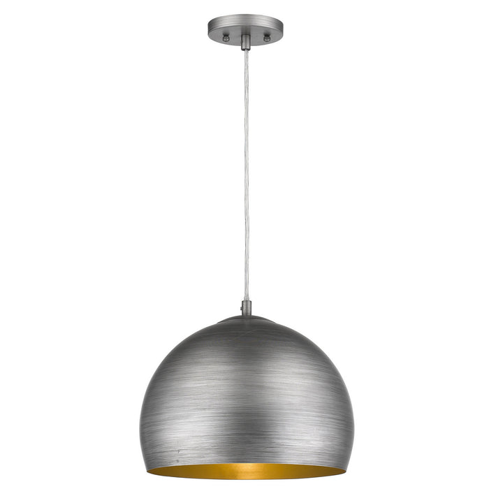 Acclaim Lighting TP7267-66 One Light Pendant, Hand Painted Weathered Pewter W/ Gold Interior