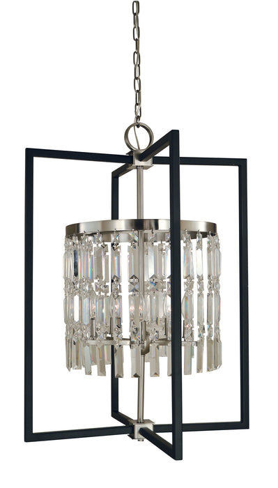 Framburg 5332 BN/MBLACK Five Light Chandelier, Brushed Nickel/Matte Black