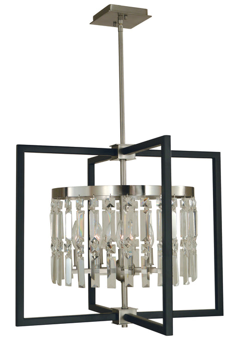 Framburg 5335 BN/MBLACK Five Light Chandelier, Brushed Nickel/Matte Black