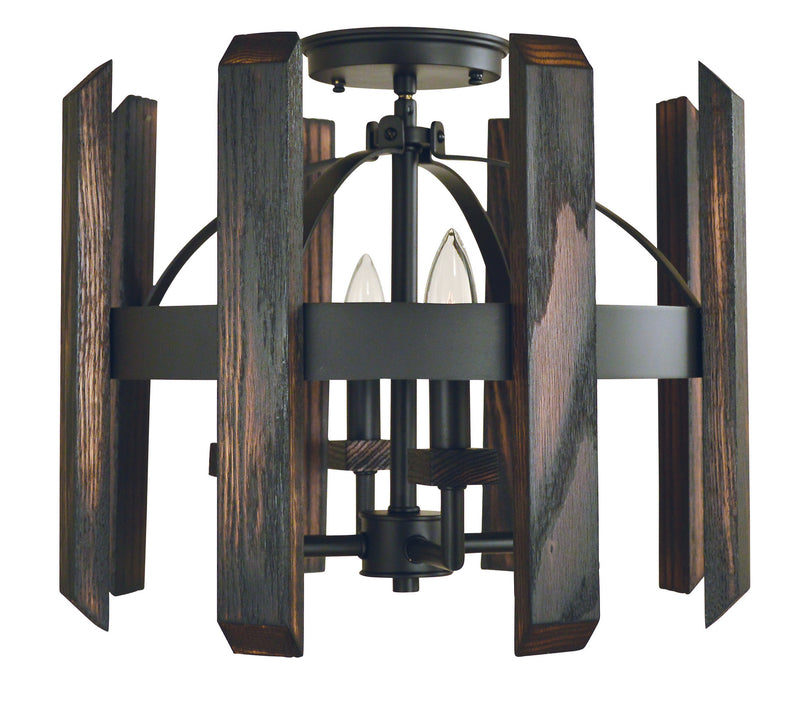 Framburg 5372 MBLACK Four Light Flush / Semi-Flush Mount, Matte Black