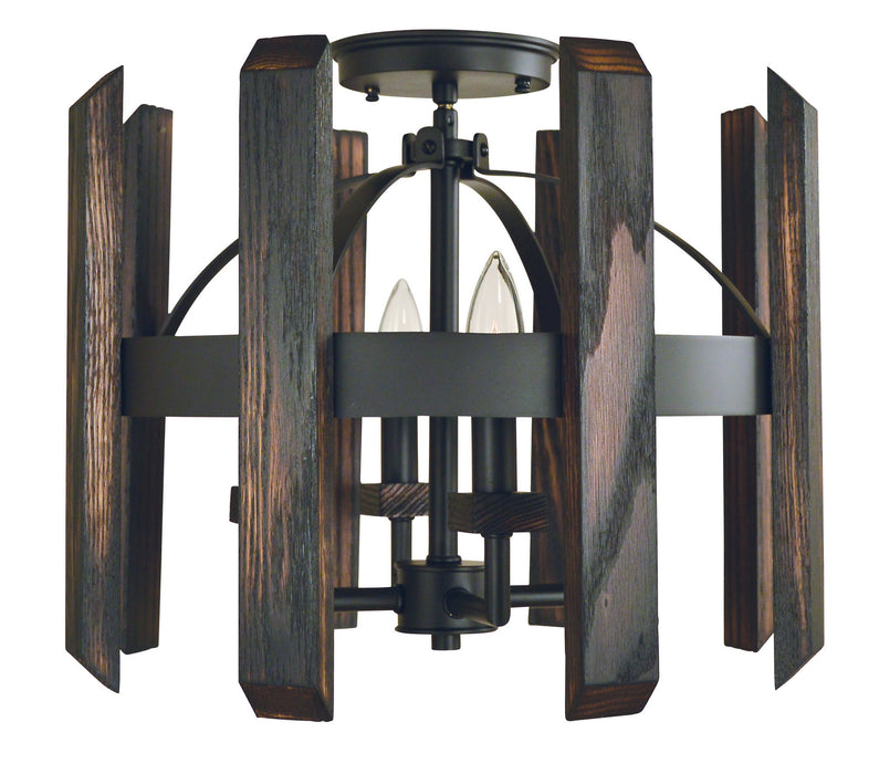 Framburg 5372 MBLACK Four Light Flush / Semi-Flush Mount, Matte Black
