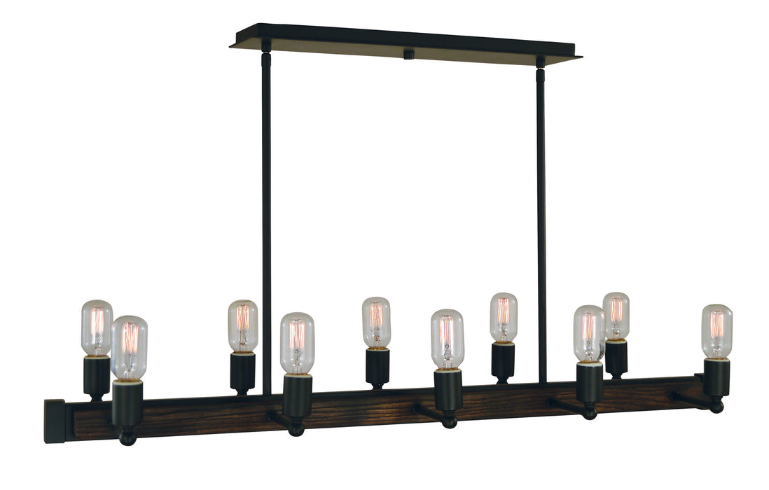 Framburg 5402 MBLACK Ten Light Island Chandelier, Matte Black