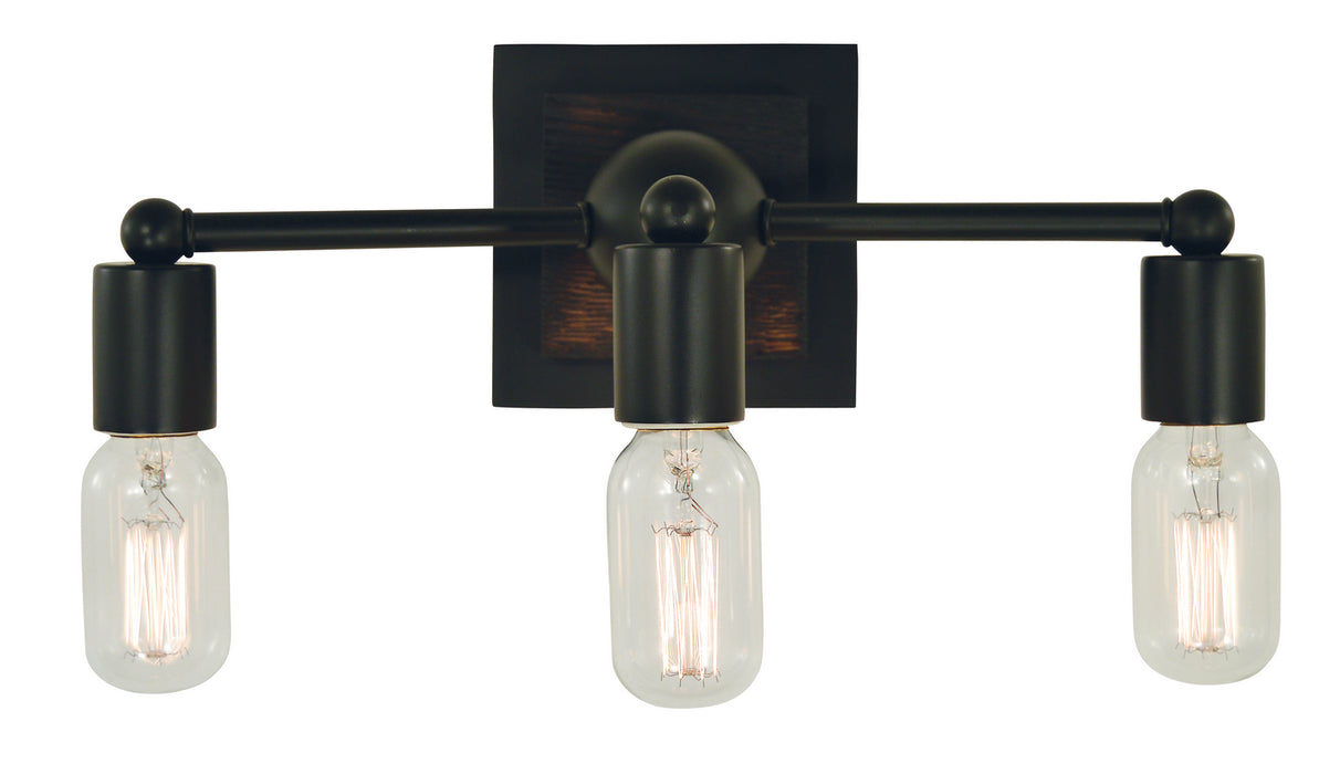 Framburg 5403 MBLACK Three Light Wall Sconce, Matte Black