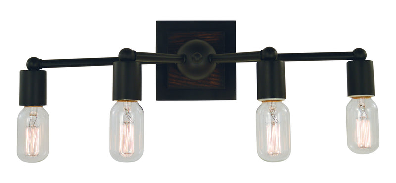 Framburg 5404 MBLACK Four Light Wall Sconce, Matte Black