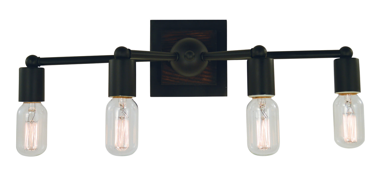 Framburg 5404 MBLACK Four Light Wall Sconce, Matte Black