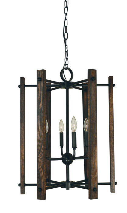 Framburg 5406 MBLACK Six Light Chandelier, Matte Black