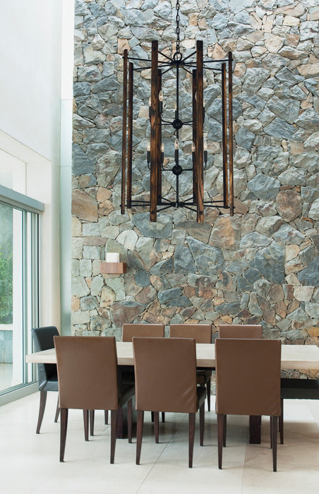 Framburg 5408 MBLACK Ten Light Foyer Chandelier, Matte Black