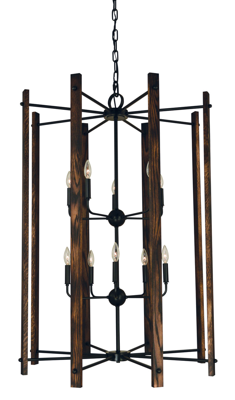 Framburg 5408 MBLACK Ten Light Foyer Chandelier, Matte Black