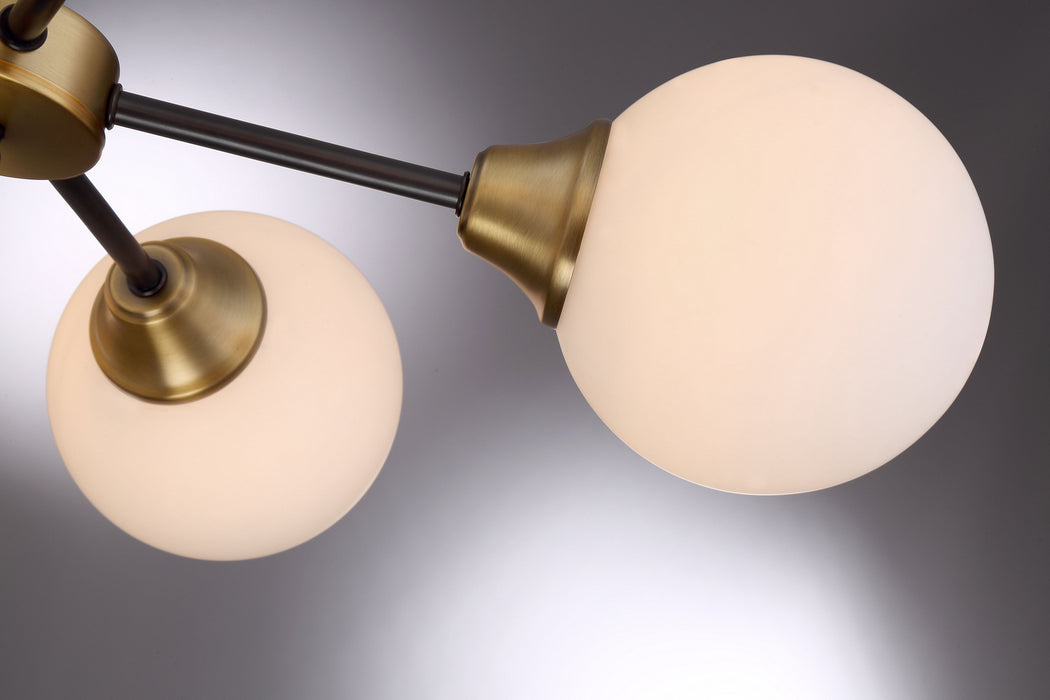 Meridian M10011-79 Five Light Chandelier, Oil Rubbed Bronze with Natural Brass