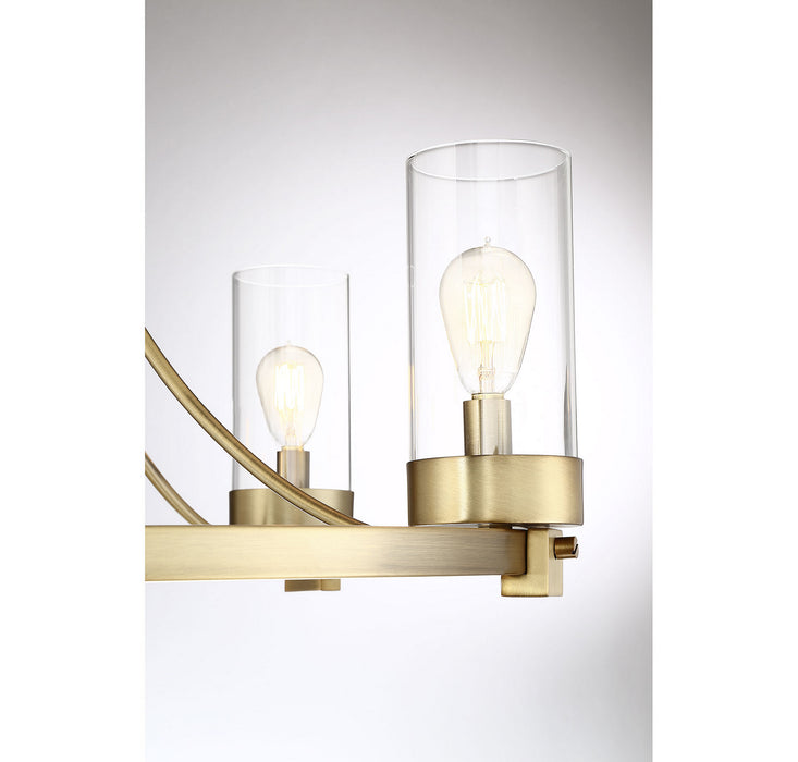 Meridian M10018NB Five Light Chandelier, Natural Brass
