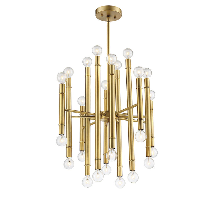 Meridian M10040NB 24 Light Chandelier, Natural Brass