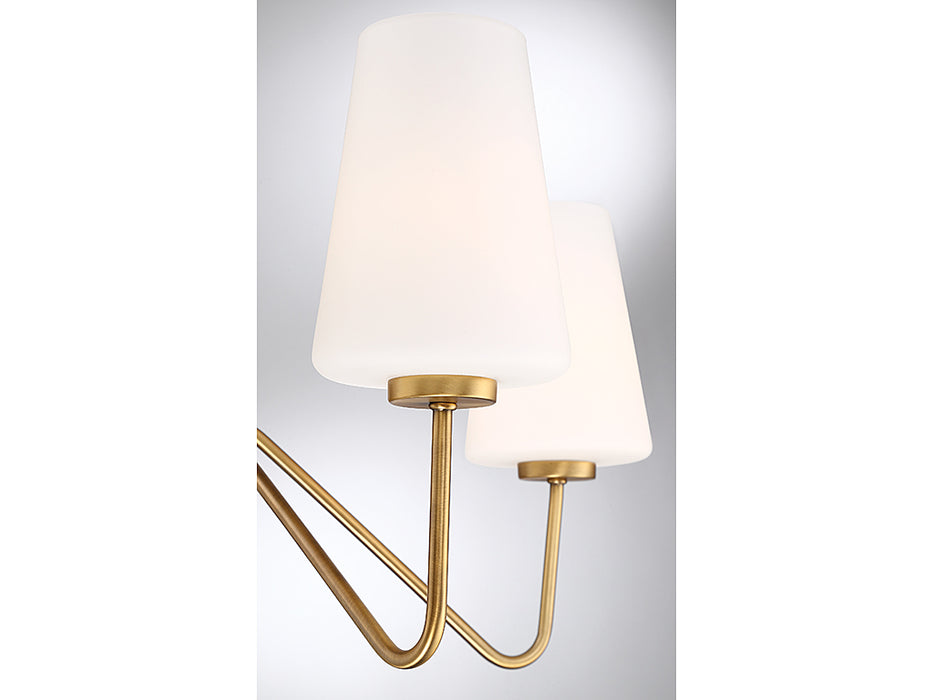 Meridian M10060NB Five Light Chandelier, Natural Brass