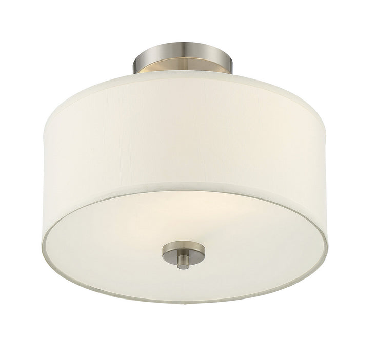 Meridian M60008BN Two Light Semi-Flush Mount, Brushed Nickel