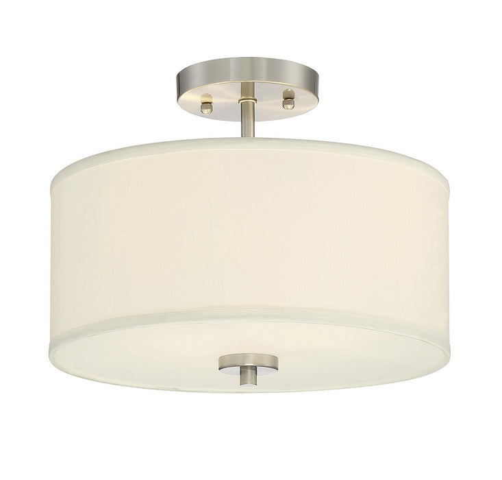 Meridian M60008BN Two Light Semi-Flush Mount, Brushed Nickel