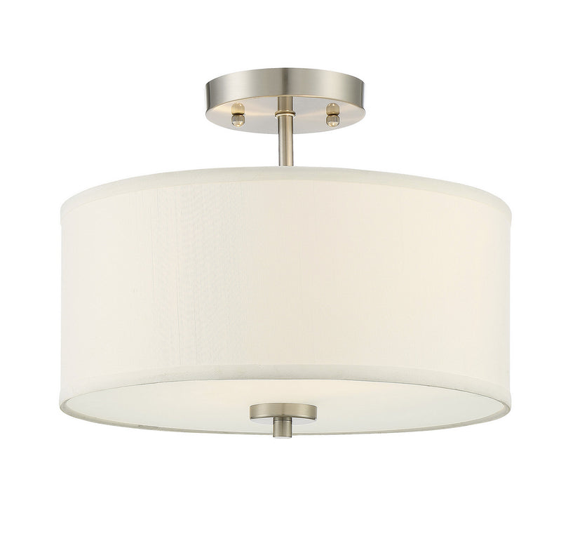 Meridian M60008BN Two Light Semi-Flush Mount, Brushed Nickel