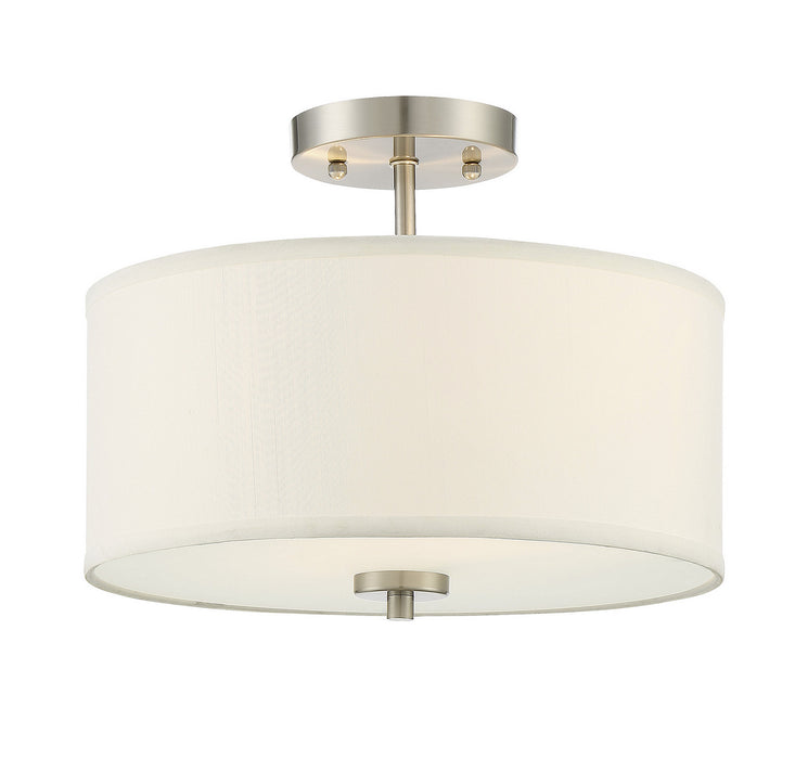 Meridian M60008BN Two Light Semi-Flush Mount, Brushed Nickel