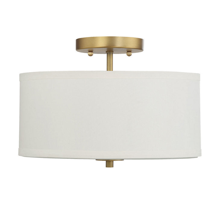 Meridian M60008NB Two Light Semi-Flush Mount, Natural Brass