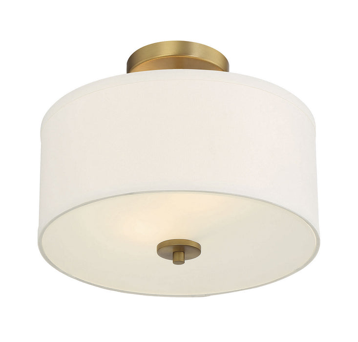 Meridian M60008NB Two Light Semi-Flush Mount, Natural Brass