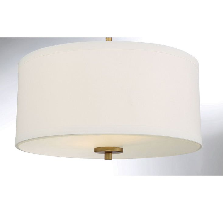 Meridian M60008NB Two Light Semi-Flush Mount, Natural Brass