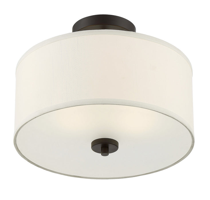 Meridian M60008ORB Two Light Semi-Flush Mount, Oil Rubbed Bronze