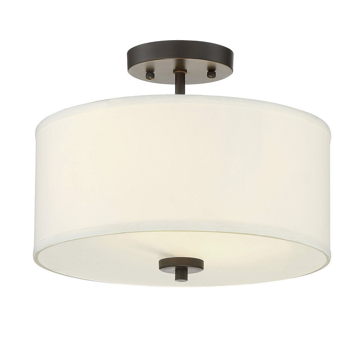 Meridian M60008ORB Two Light Semi-Flush Mount, Oil Rubbed Bronze