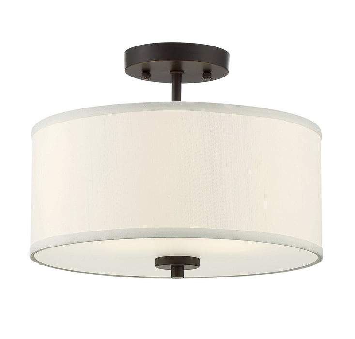 Meridian M60008ORB Two Light Semi-Flush Mount, Oil Rubbed Bronze
