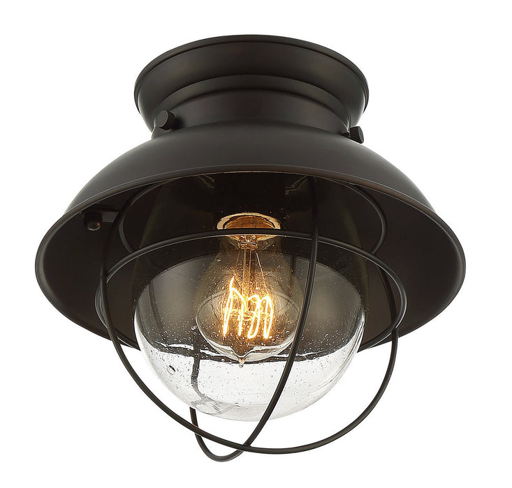 Meridian M60009ORB One Light Flush Mount, Oil Rubbed Bronze