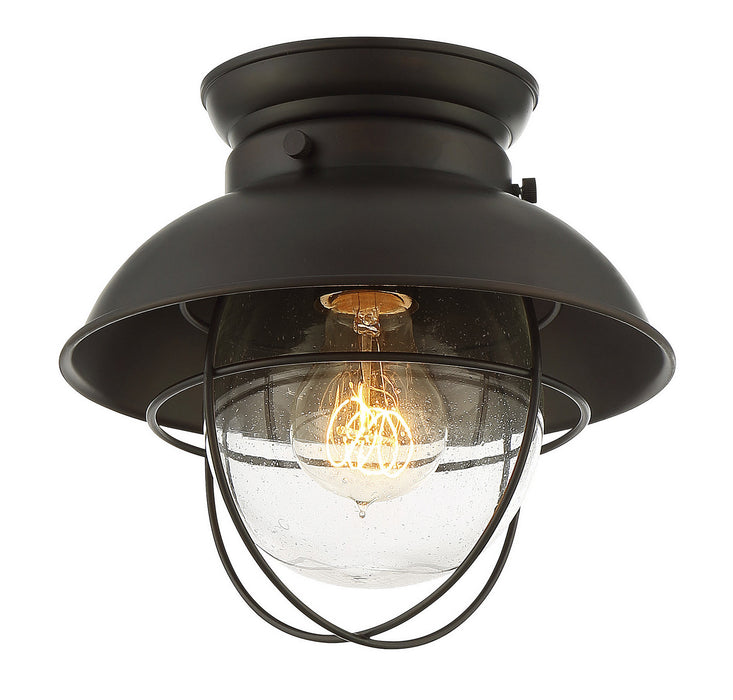 Meridian M60009ORB One Light Flush Mount, Oil Rubbed Bronze