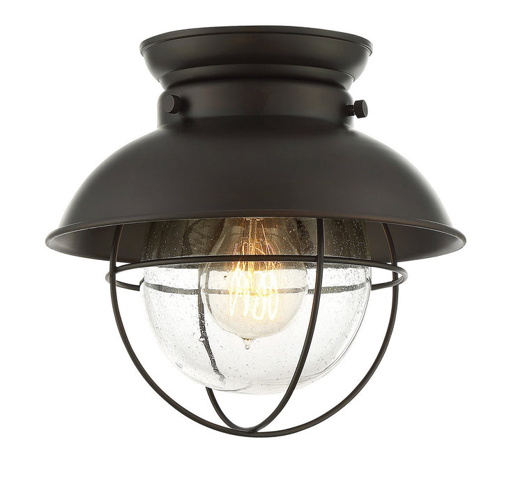 Meridian M60009ORB One Light Flush Mount, Oil Rubbed Bronze