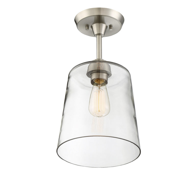 Meridian M60010BN One Light Semi-Flush Mount, Brushed Nickel