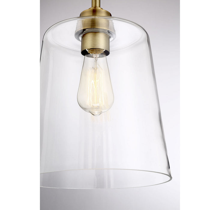 Meridian M60010NB One Light Semi-Flush Mount, Natural Brass