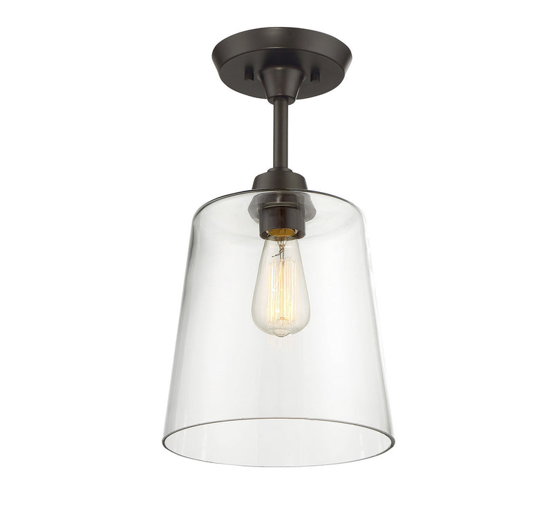 Meridian M60010ORB One Light Semi-Flush Mount, Oil Rubbed Bronze