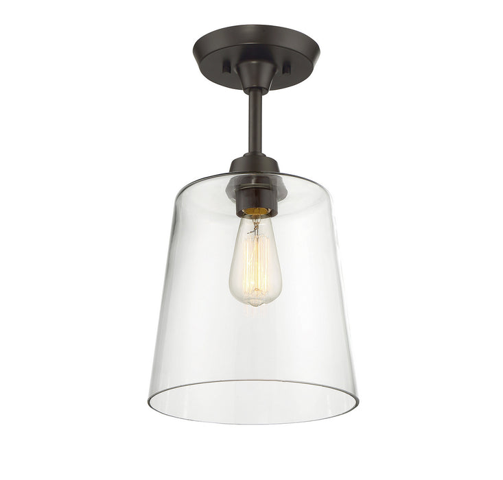 Meridian M60010ORB One Light Semi-Flush Mount, Oil Rubbed Bronze