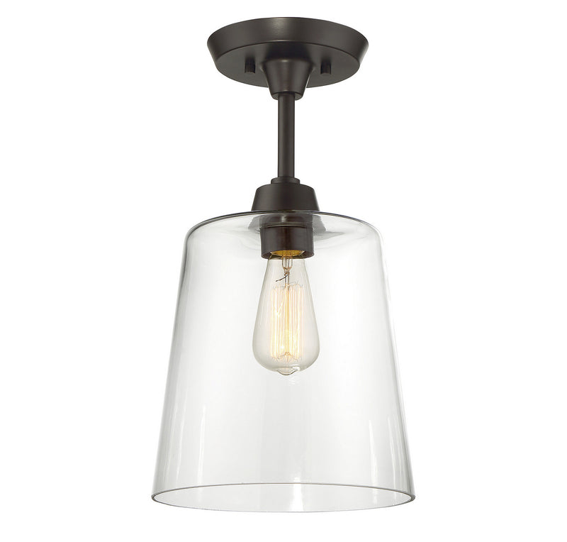 Meridian M60010ORB One Light Semi-Flush Mount, Oil Rubbed Bronze