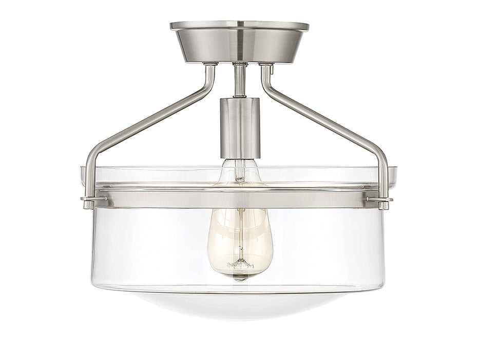 Meridian M60011BN One Light Semi-Flush Mount, Brushed Nickel