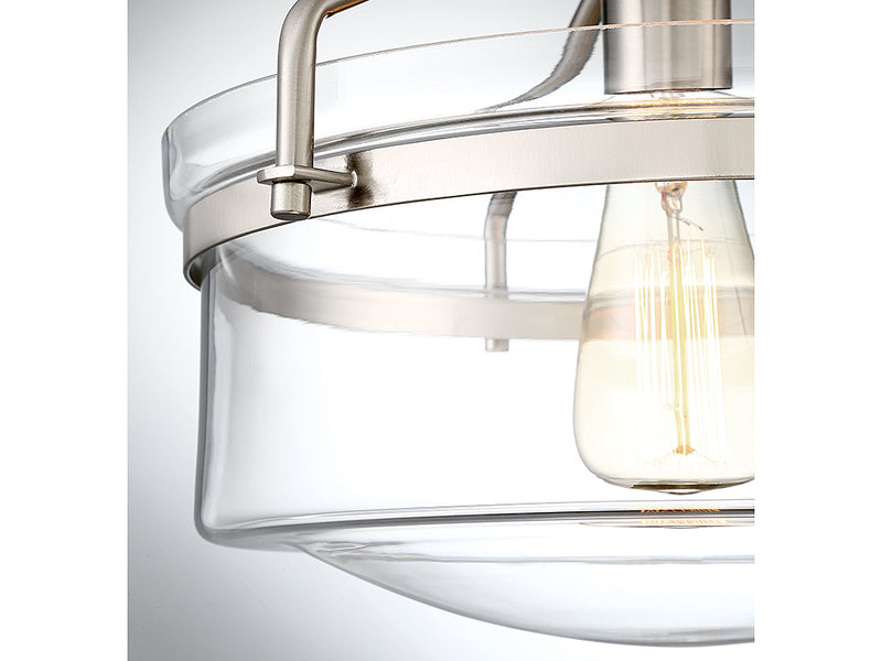 Meridian M60011BN One Light Semi-Flush Mount, Brushed Nickel