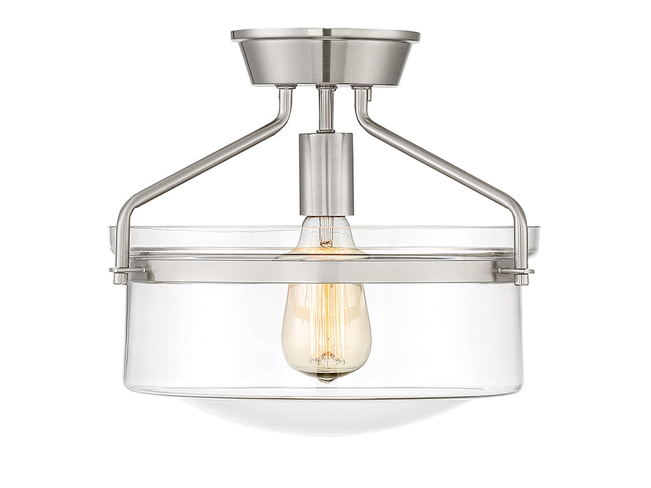 Meridian M60011BN One Light Semi-Flush Mount, Brushed Nickel