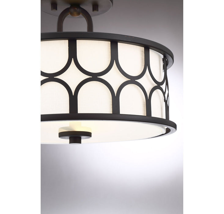 Meridian M60015ORB Two Light Semi-Flush Mount, Oil Rubbed Bronze