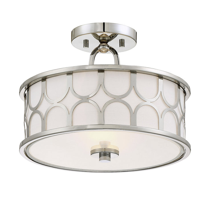 Meridian M60015PN Two Light Semi-Flush Mount, Polished Nickel