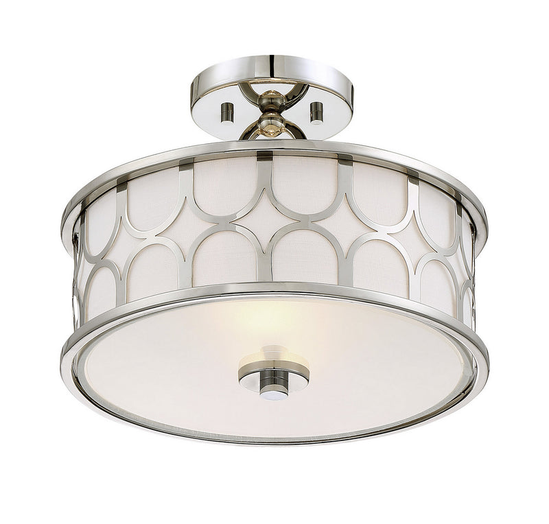 Meridian M60015PN Two Light Semi-Flush Mount, Polished Nickel