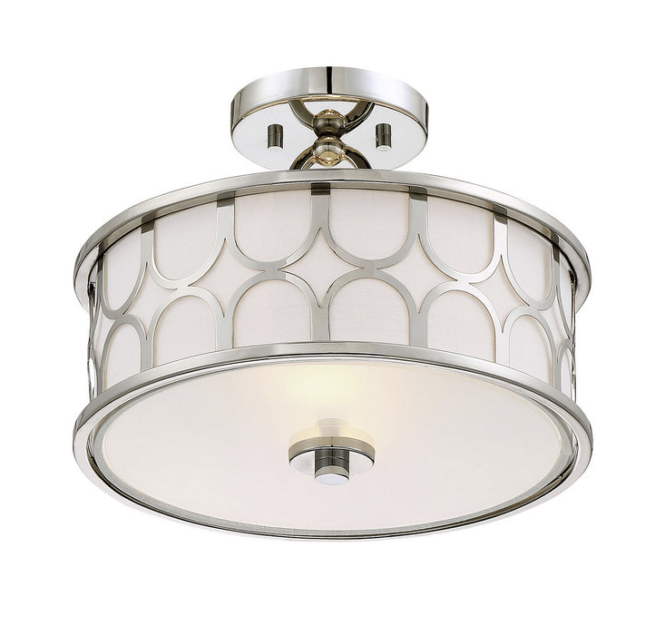 Meridian M60015PN Two Light Semi-Flush Mount, Polished Nickel