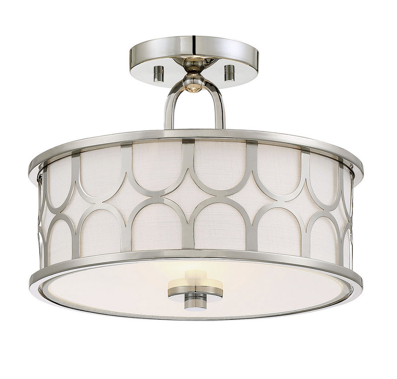 Meridian M60015PN Two Light Semi-Flush Mount, Polished Nickel