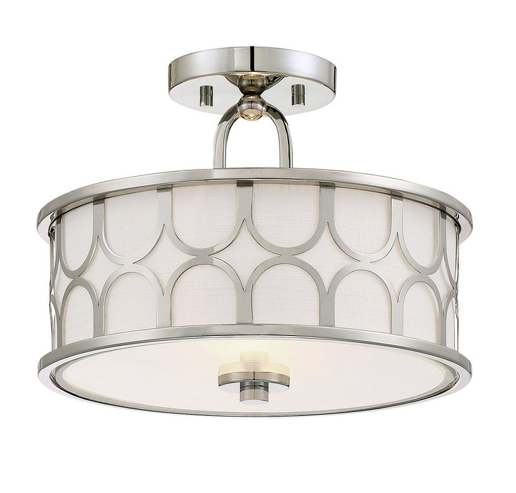 Meridian M60015PN Two Light Semi-Flush Mount, Polished Nickel
