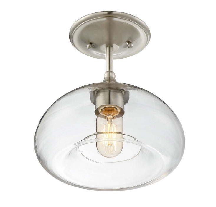 Meridian M60017BN One Light Semi-Flush Mount, Brushed Nickel