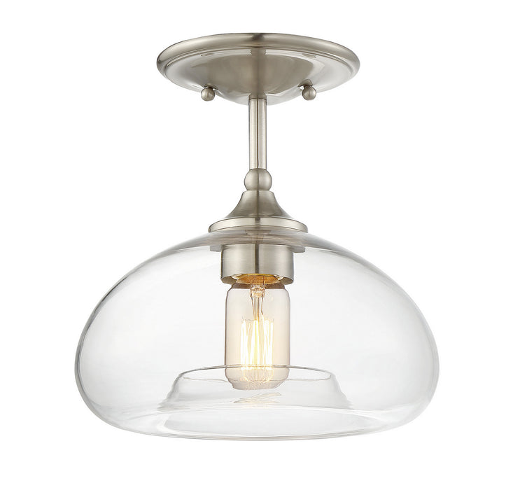Meridian M60017BN One Light Semi-Flush Mount, Brushed Nickel