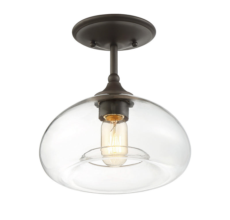 Meridian M60017ORB One Light Semi-Flush Mount, Oil Rubbed Bronze
