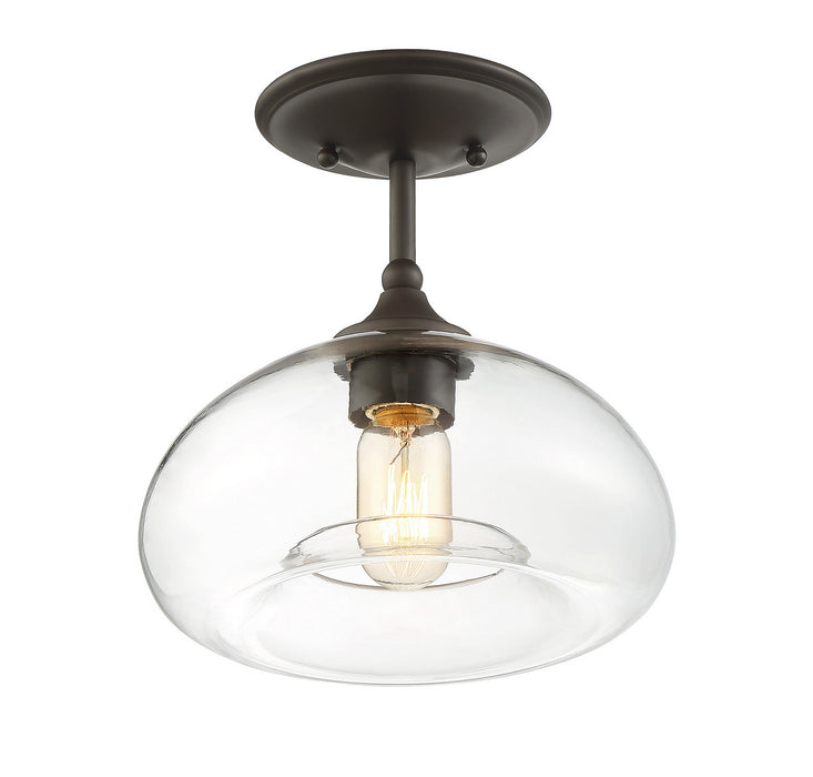 Meridian M60017ORB One Light Semi-Flush Mount, Oil Rubbed Bronze