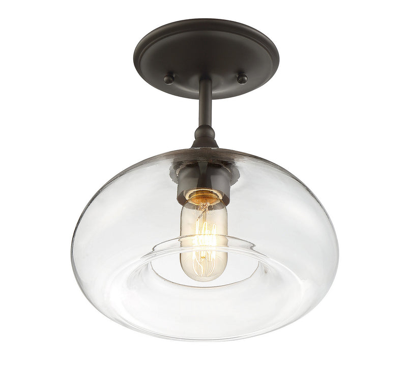 Meridian M60017ORB One Light Semi-Flush Mount, Oil Rubbed Bronze