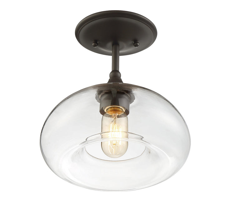Meridian M60017ORB One Light Semi-Flush Mount, Oil Rubbed Bronze