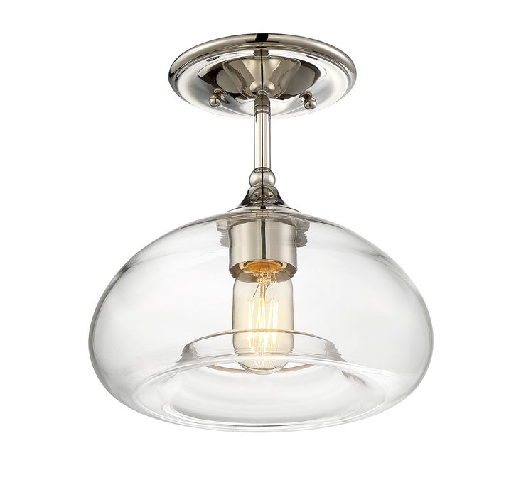 Meridian M60017PN One Light Semi-Flush Mount, Polished Nickel